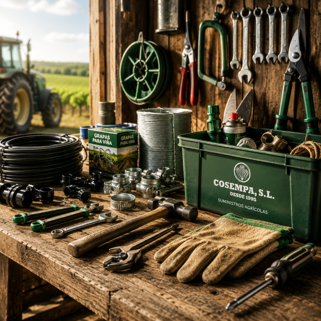 Herramientas, materiales y suministros para agricultores y profesionales del campo. Amplio catálogo de ferretería agrícola.